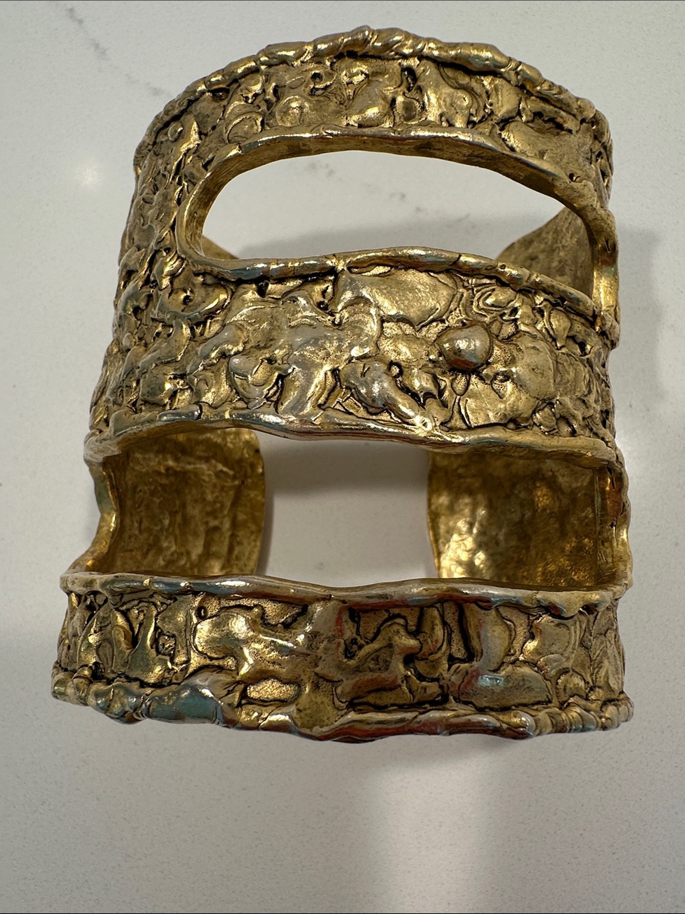 Chico's Sculpted Metallic Gold Cuff Accent